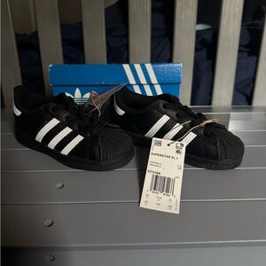 Adidas Kids Superstar Black White Sneakers